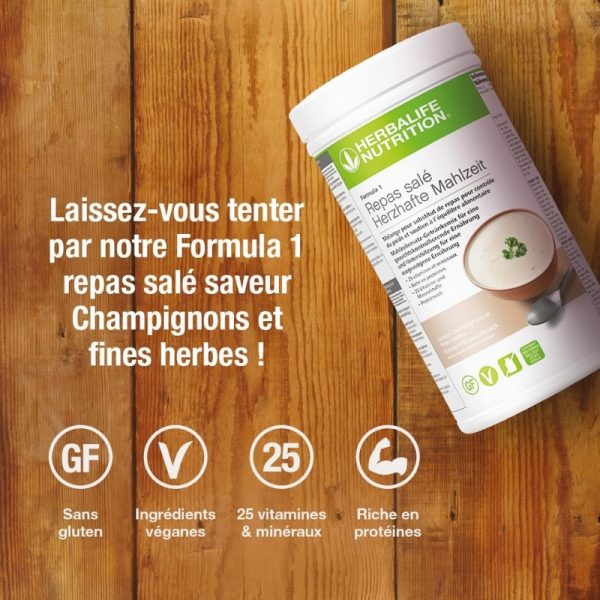 F1 - Boisson Champignons et fines herbes - Repas salé 550g - Herbalife _ Vercors Sports Team (2)